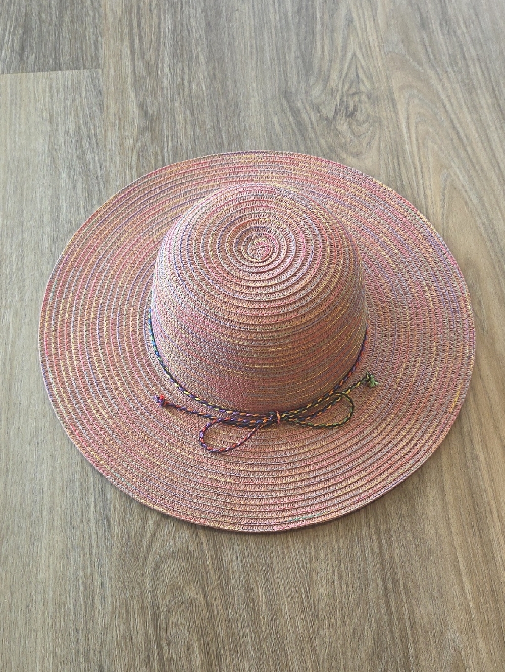 29 Palms Women’s Pink Braided Straw Sun Hat with Decorative Tie